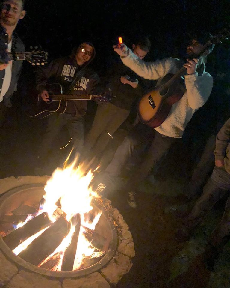 Gogo Tuner Family Artist Gospel Country Star Jason Crabb passing around GoGo Caliber Clip On Tuner keeping all the folks in tune at the fire pit . Congrats to Brother Jason on the release of his new album coming out April 20th . Amazing singer !! 